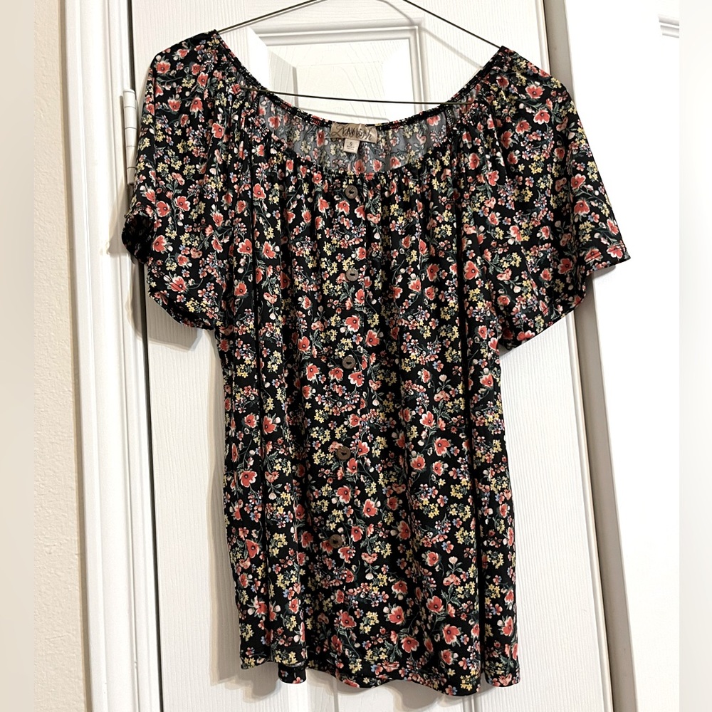 Colorful Floral Blouse Top, Comfortable Design
